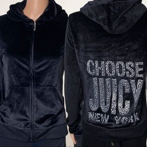 Juicy Couture new velvet studded jacket XL black